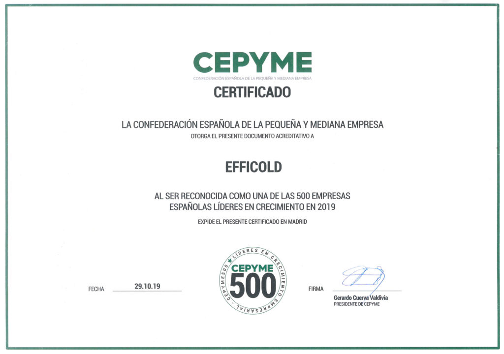 efficold, one of the 500 leading Spanish companies in 2019 1